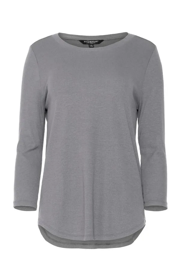 3/4 Sleeve Top - Heather Grey