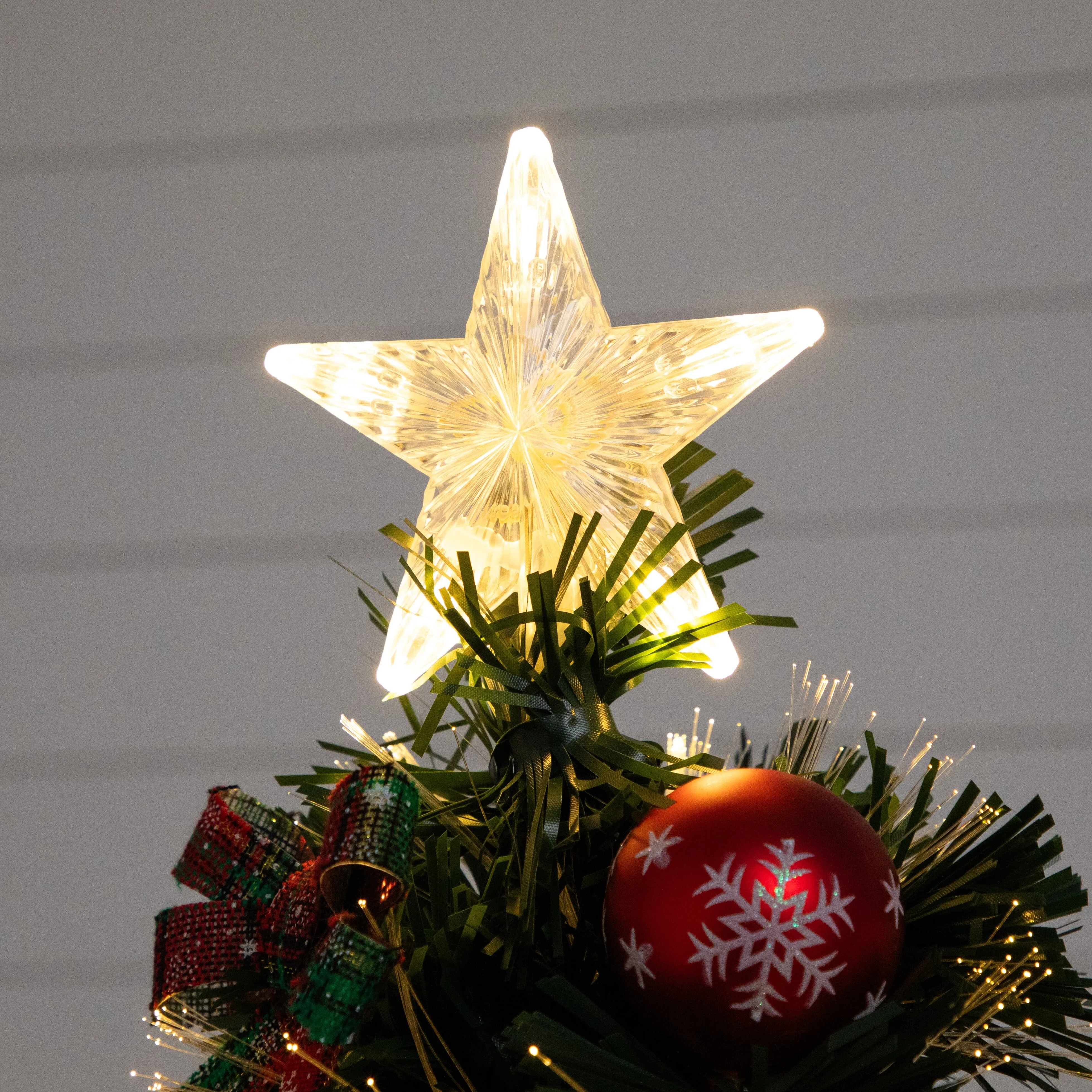 36" Pre-Lit Fiber Optic Cosmopolitan Star Topped Artificial Christmas Tree with Decorative Planter