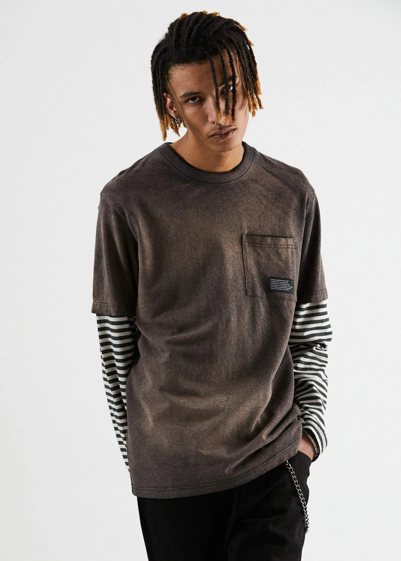Afends Mens Booze Blues - Hemp Retro Fit Tee - Black