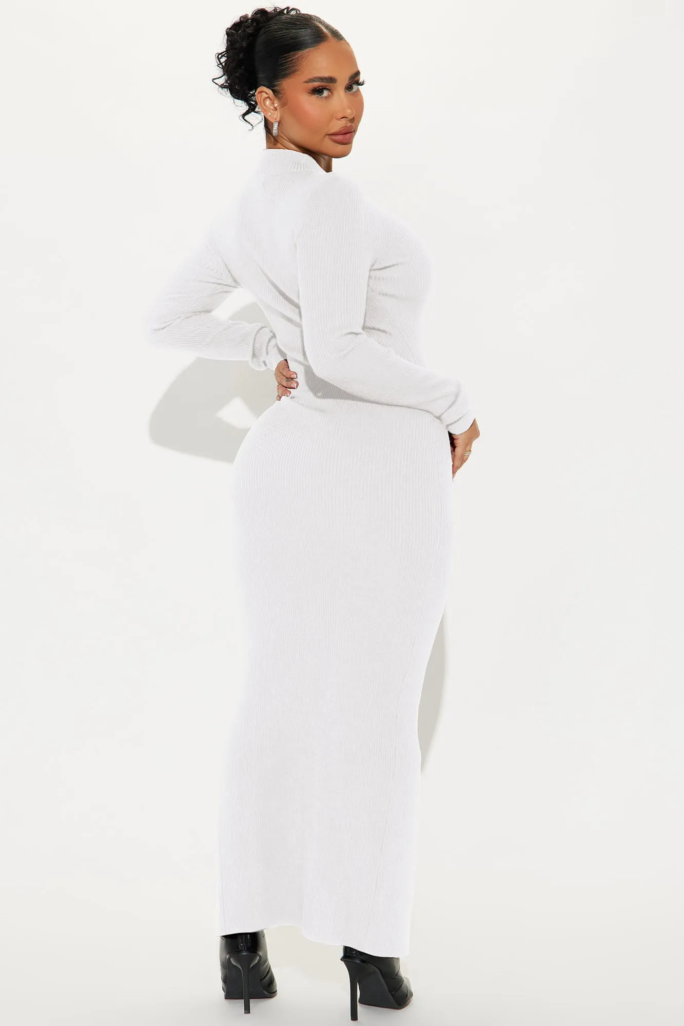 Anna Sweater Maxi Dress - White