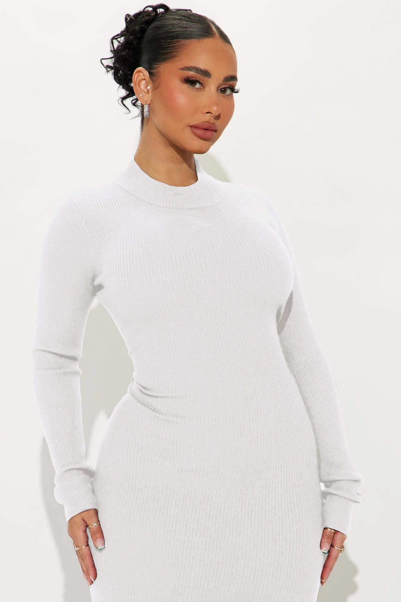 Anna Sweater Maxi Dress - White