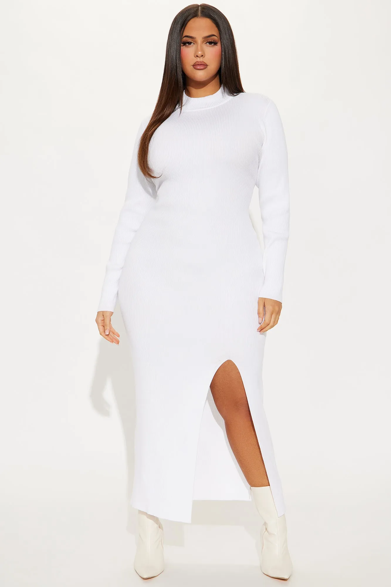 Anna Sweater Maxi Dress - White