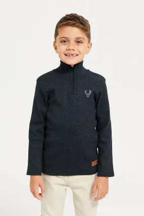 Boys Charcoal Ribbed T-Shirt