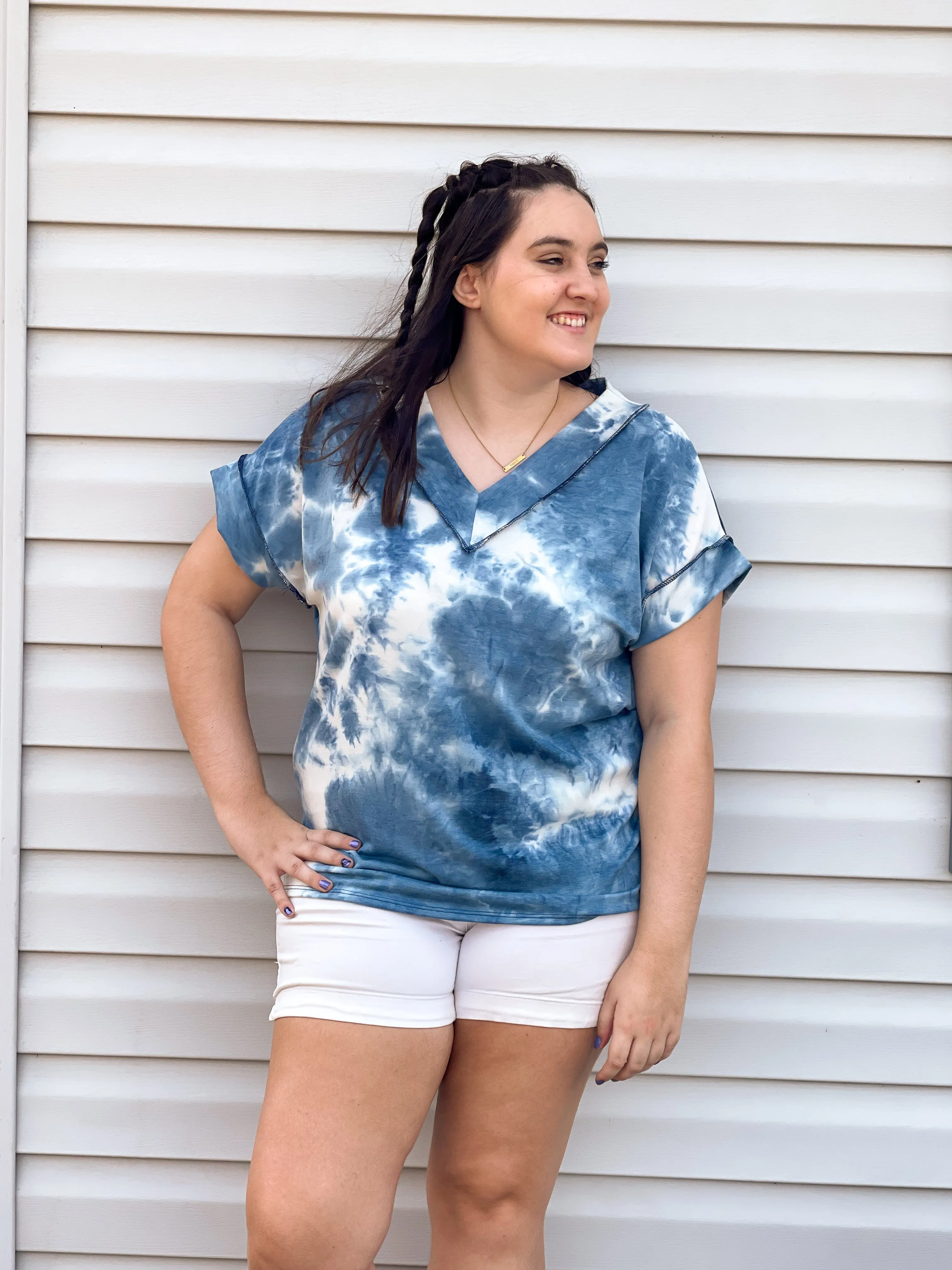 By The Sea Tie Dye V-Neck Tee