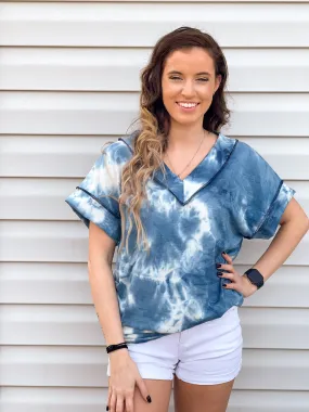 By The Sea Tie Dye V-Neck Tee