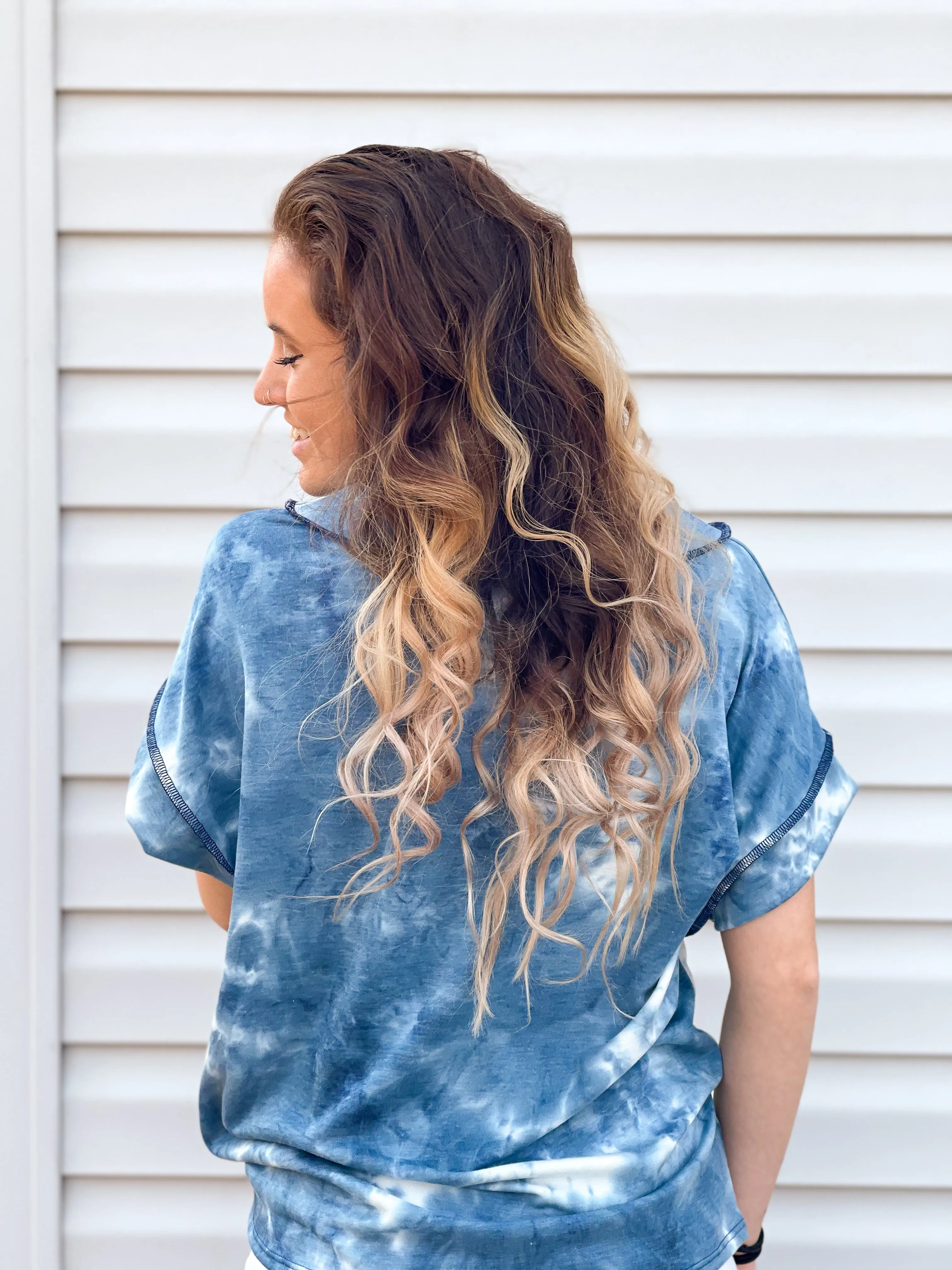 By The Sea Tie Dye V-Neck Tee