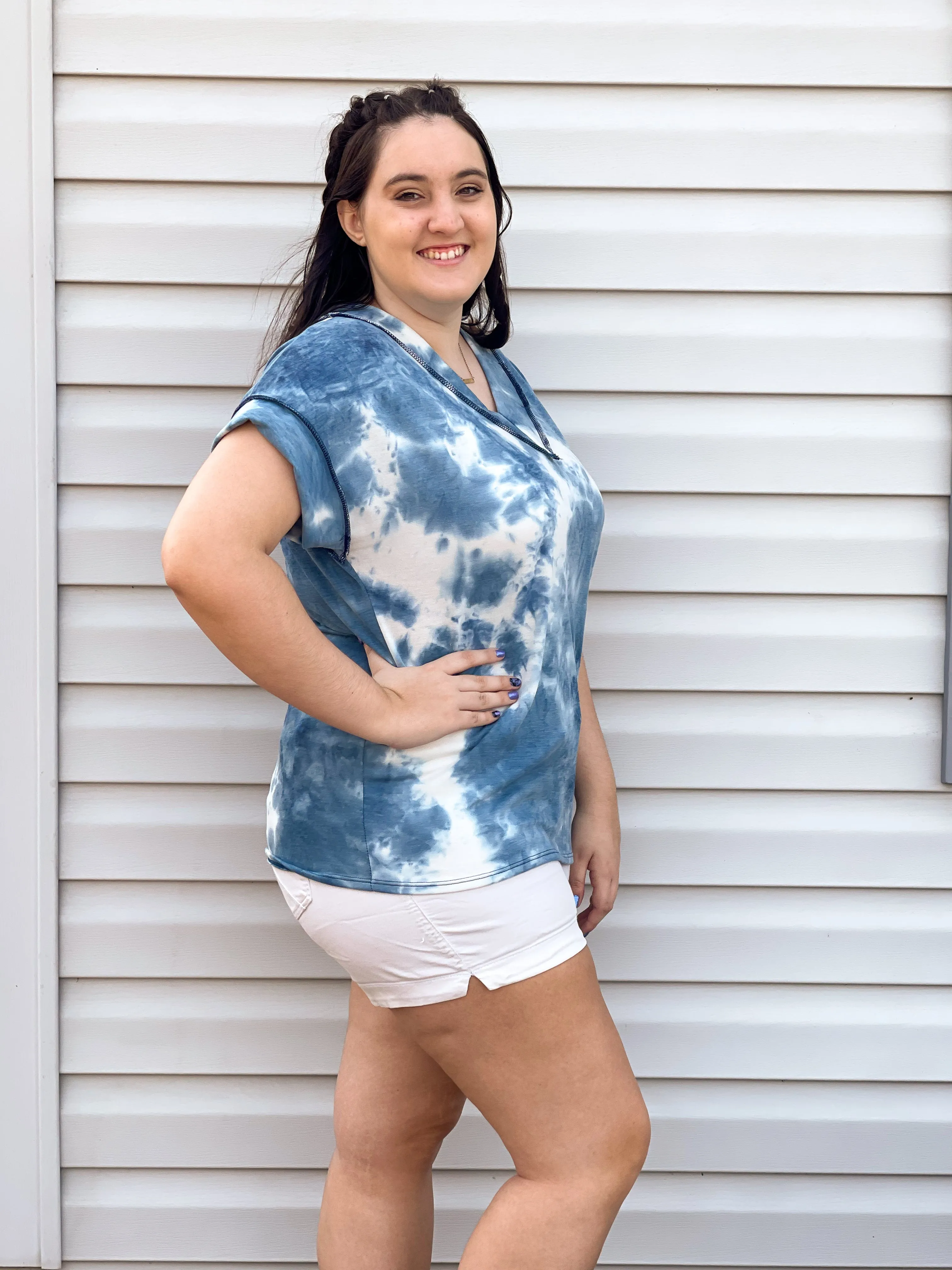 By The Sea Tie Dye V-Neck Tee