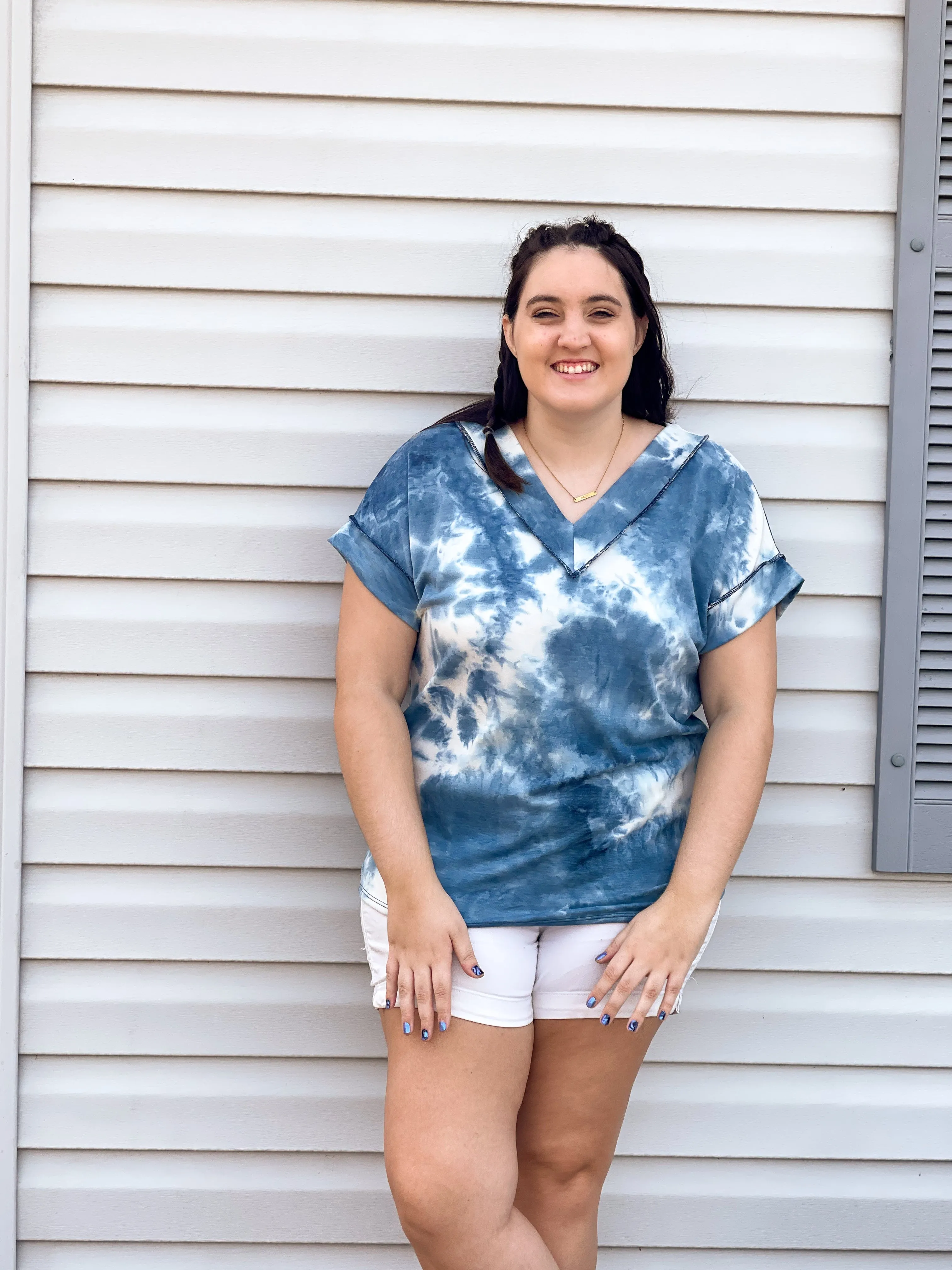 By The Sea Tie Dye V-Neck Tee