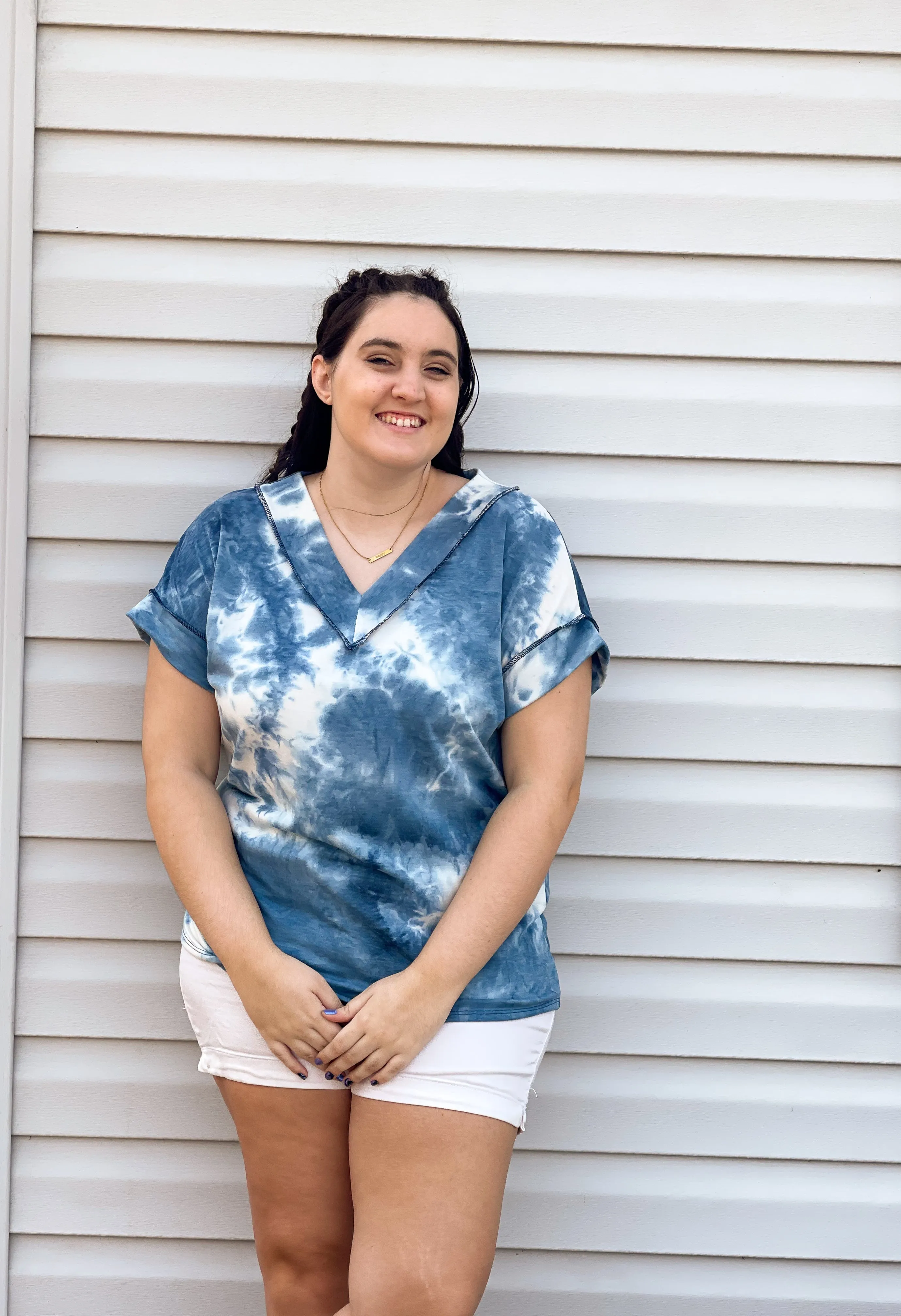 By The Sea Tie Dye V-Neck Tee