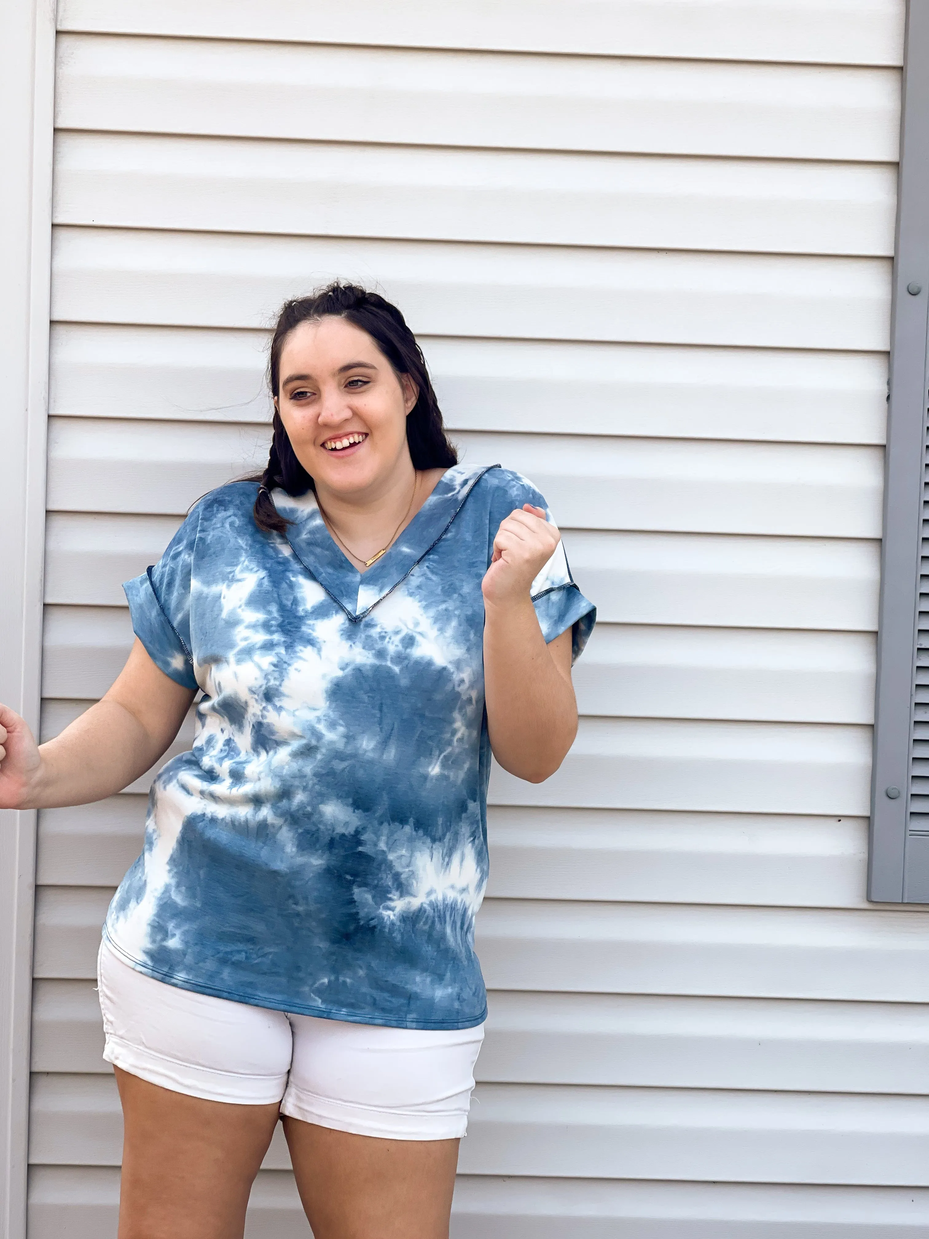 By The Sea Tie Dye V-Neck Tee