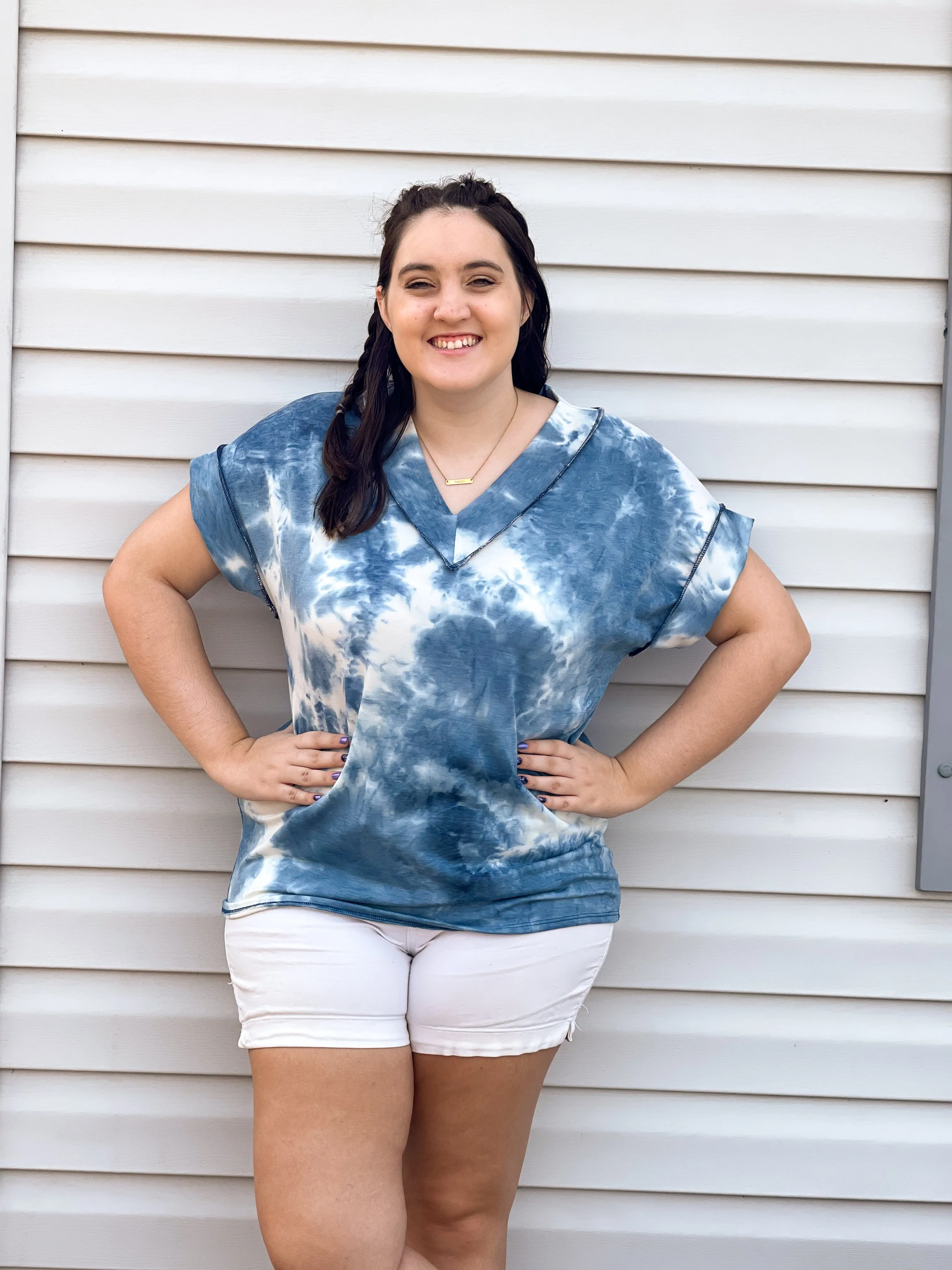 By The Sea Tie Dye V-Neck Tee