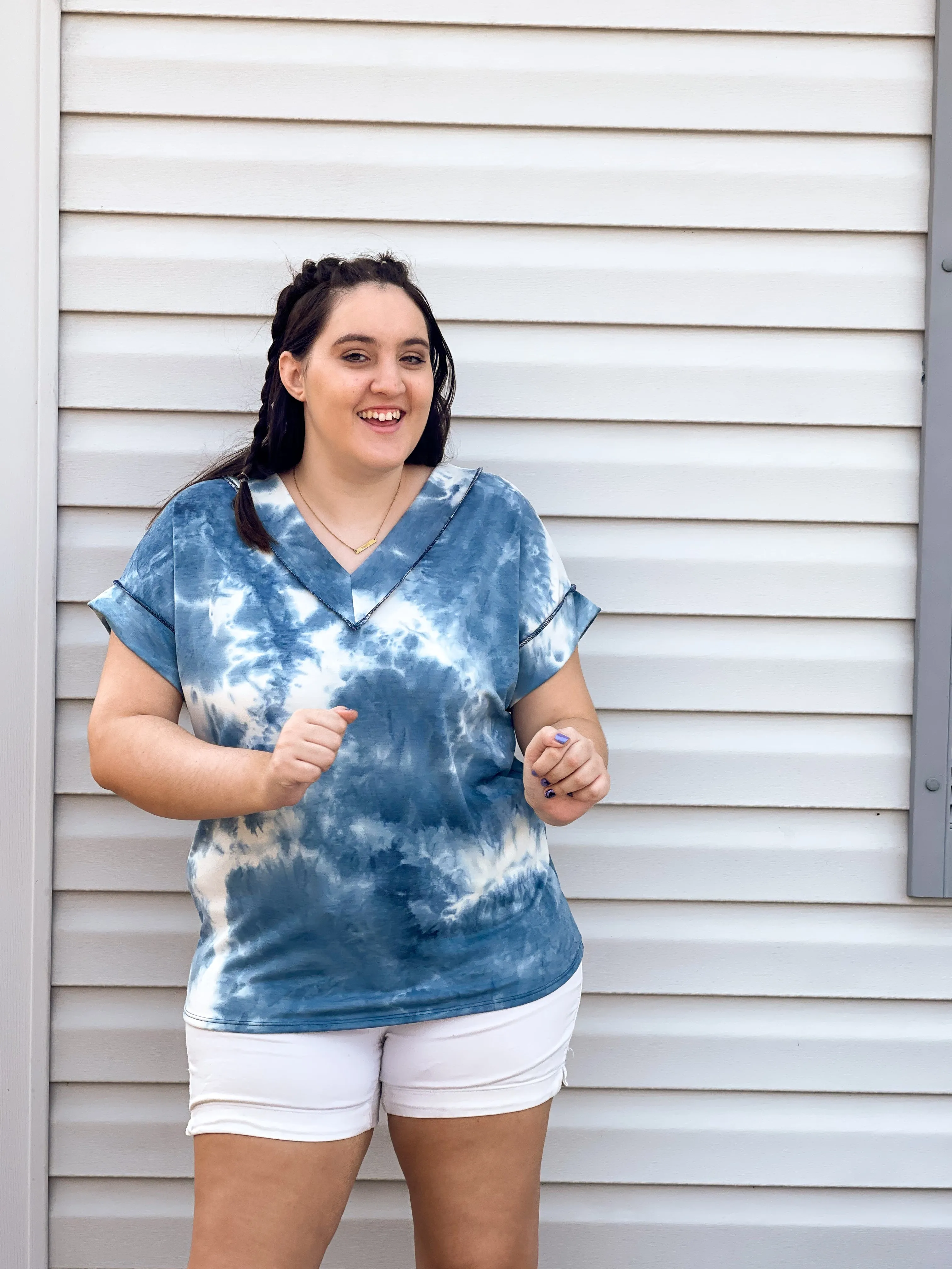 By The Sea Tie Dye V-Neck Tee