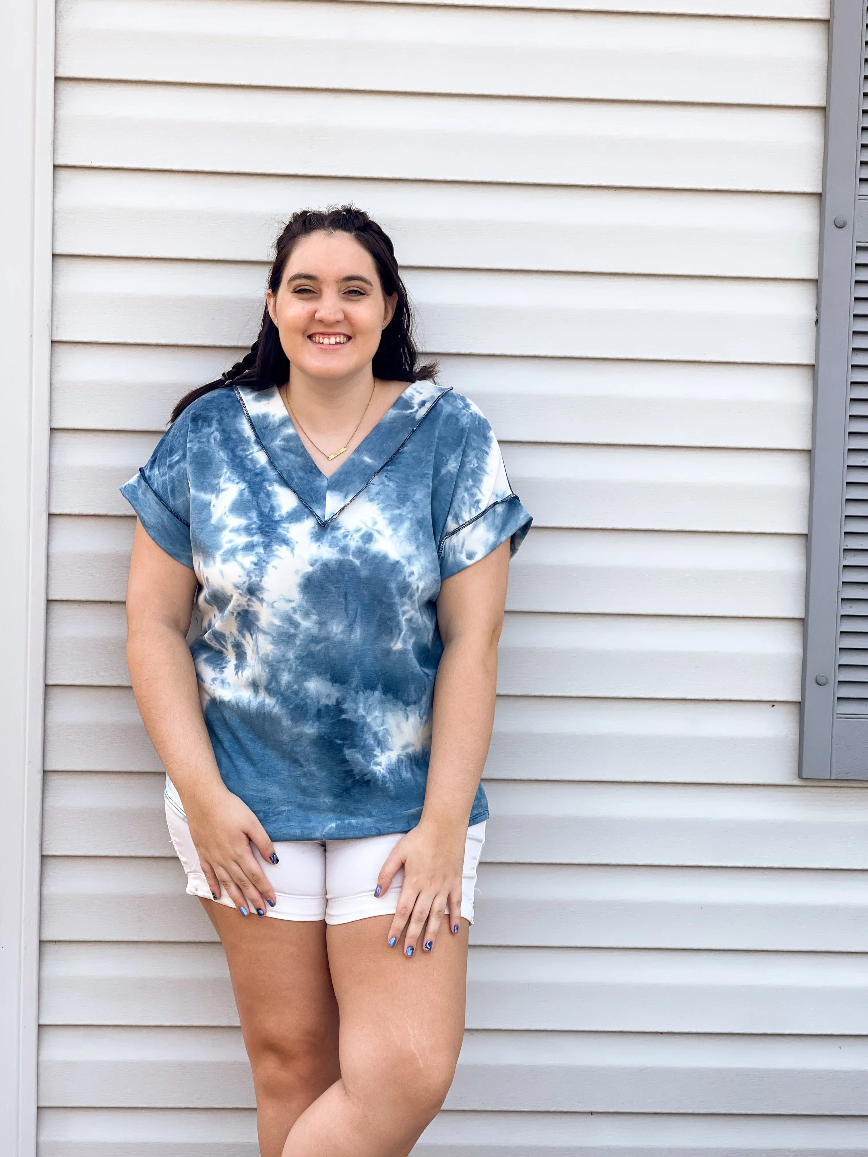 By The Sea Tie Dye V-Neck Tee