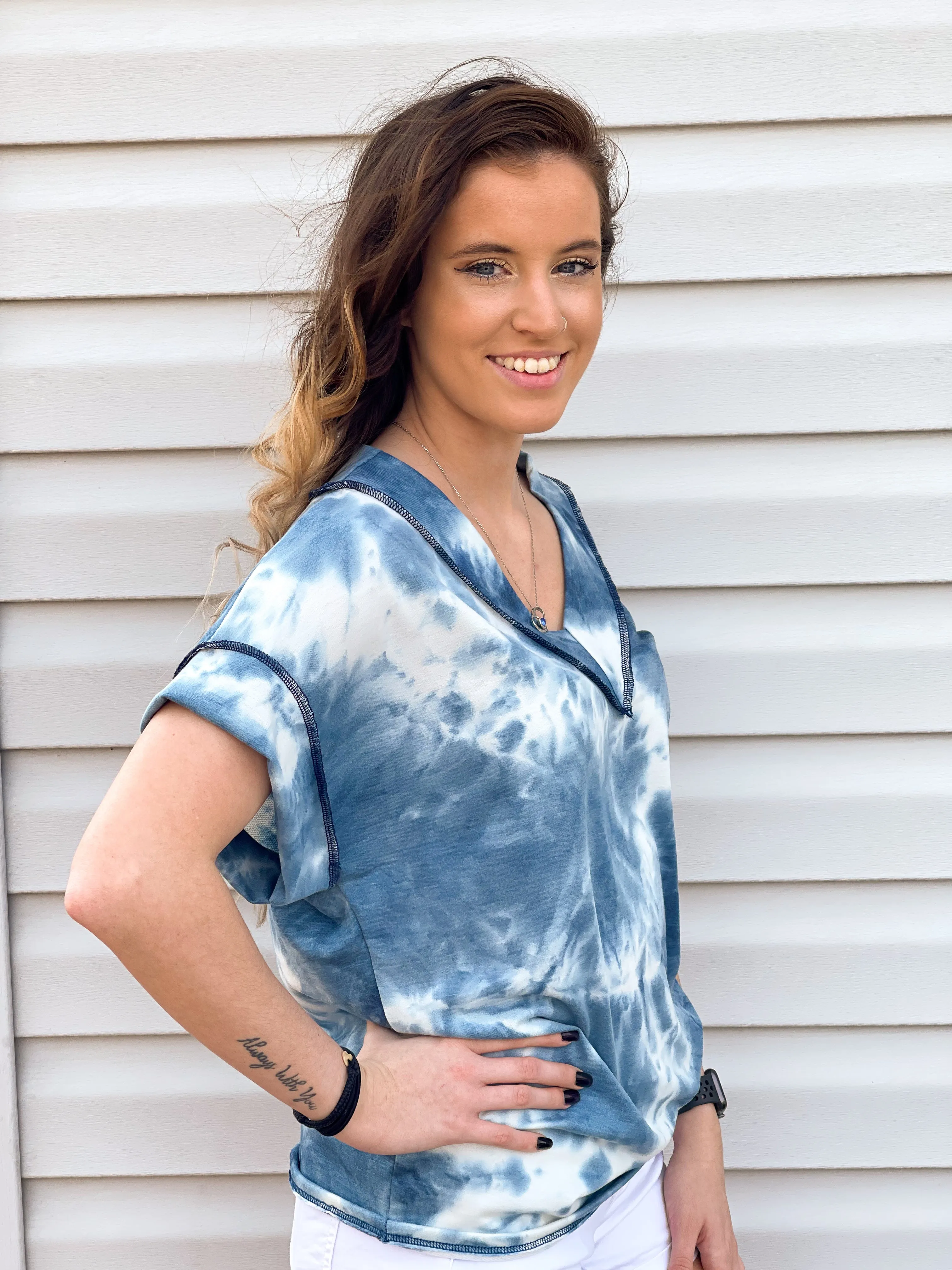By The Sea Tie Dye V-Neck Tee