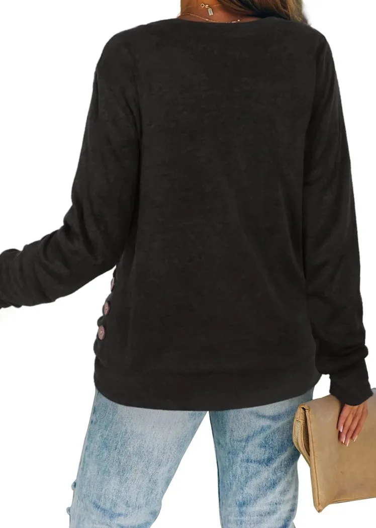 Chicvane Women V-Neck Sweaters Wrap Front Long Sleeve Lightweight Pullover Top