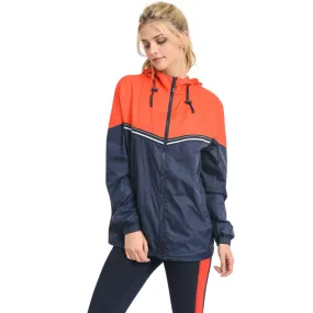 Contrast Detail Casual Hoodie Jacket