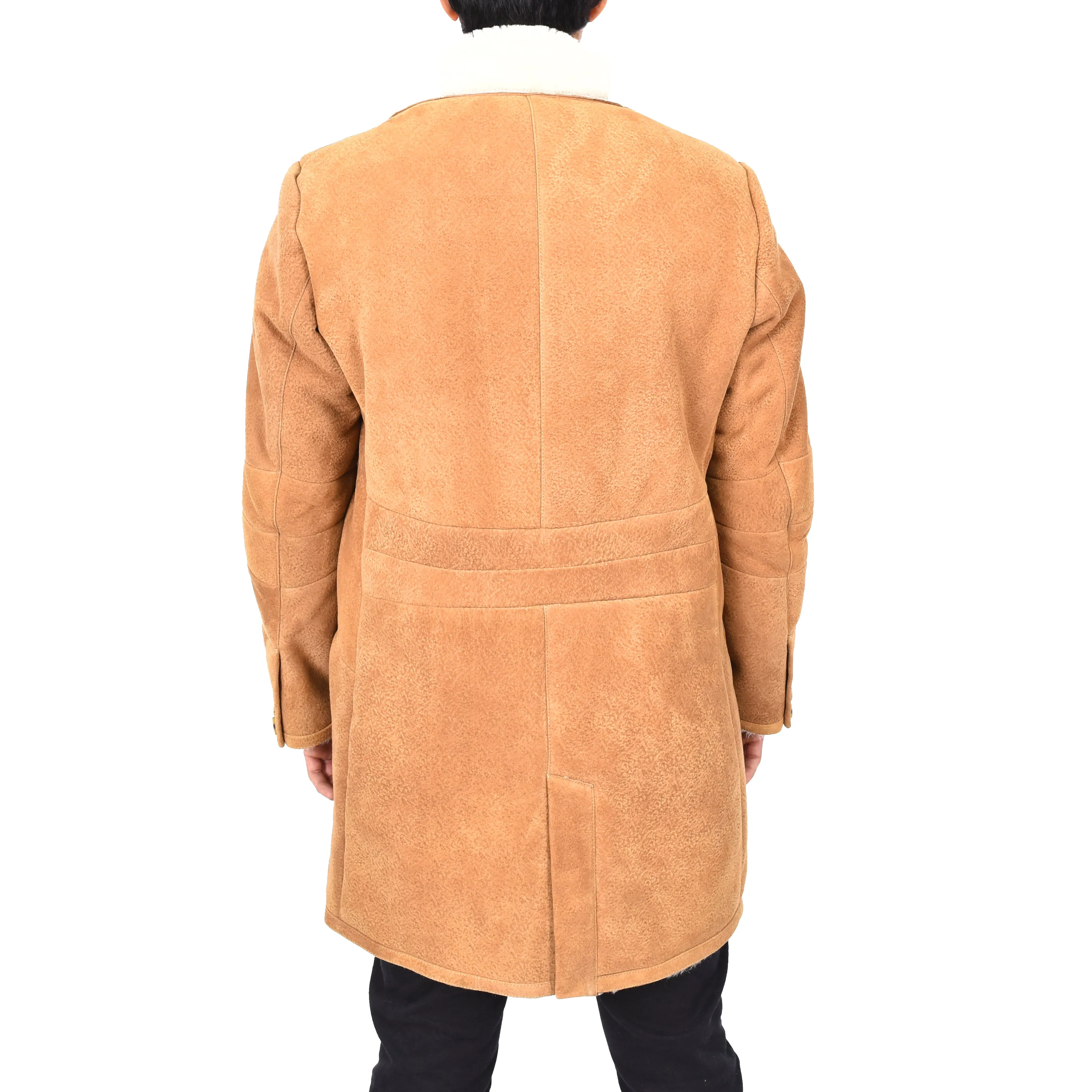 Genuine Sheepskin Coat Retro Trench Style Warm  Werner Whiskey