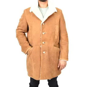 Genuine Sheepskin Coat Retro Trench Style Warm  Werner Whiskey