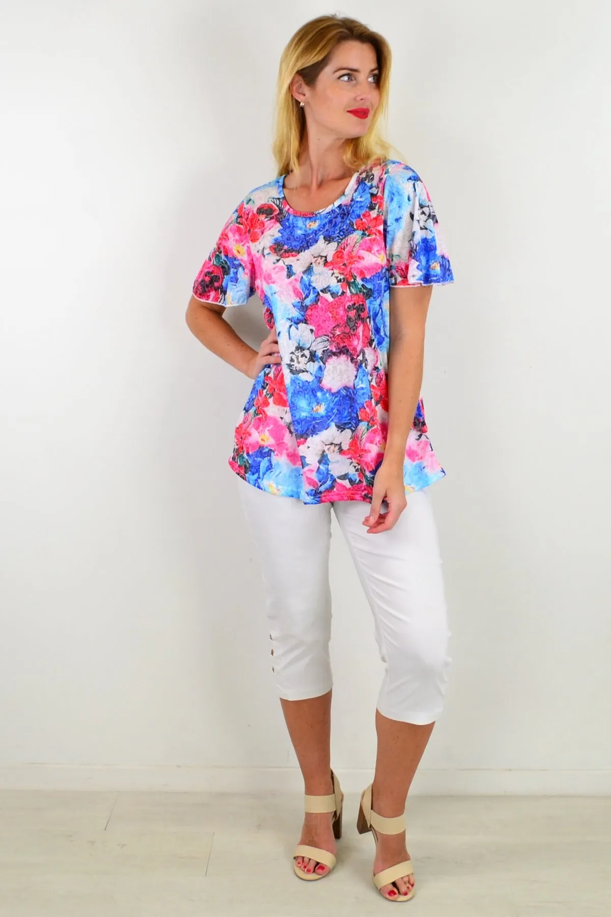 Pansy Floral Tunic Tee