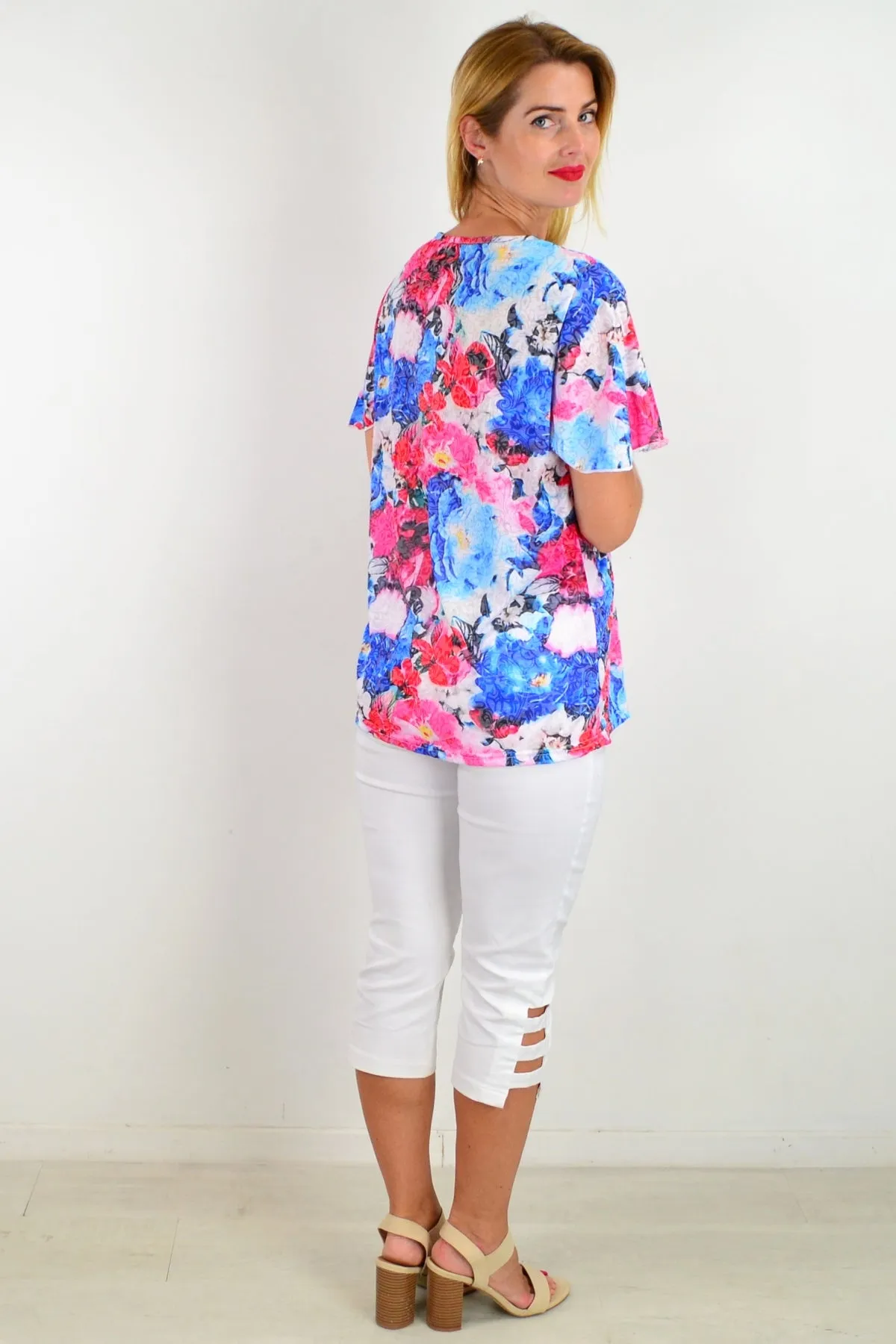 Pansy Floral Tunic Tee
