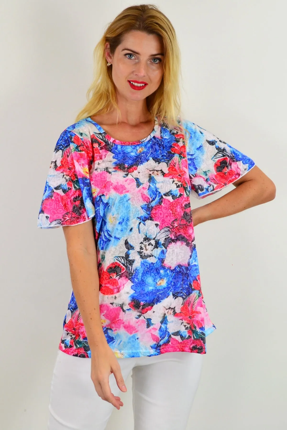 Pansy Floral Tunic Tee