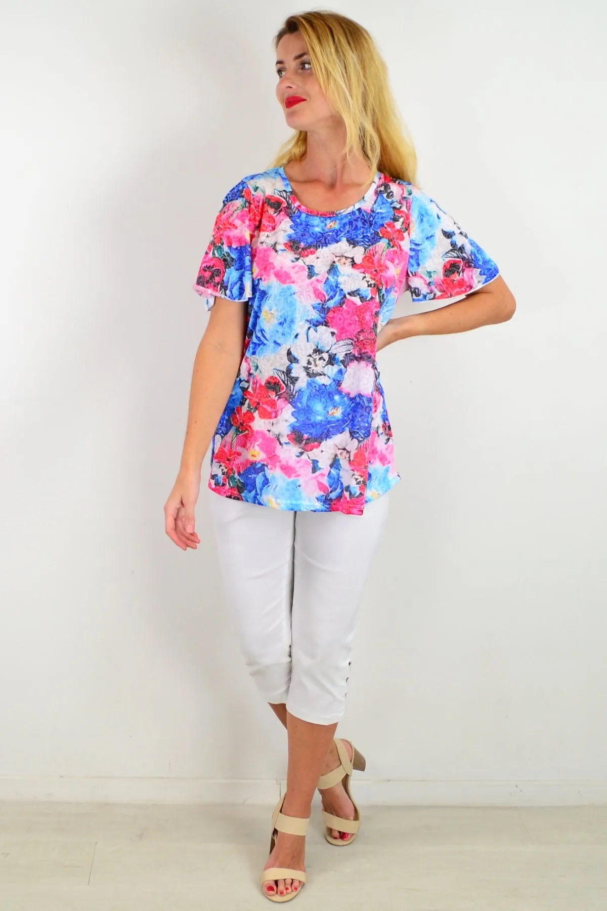 Pansy Floral Tunic Tee