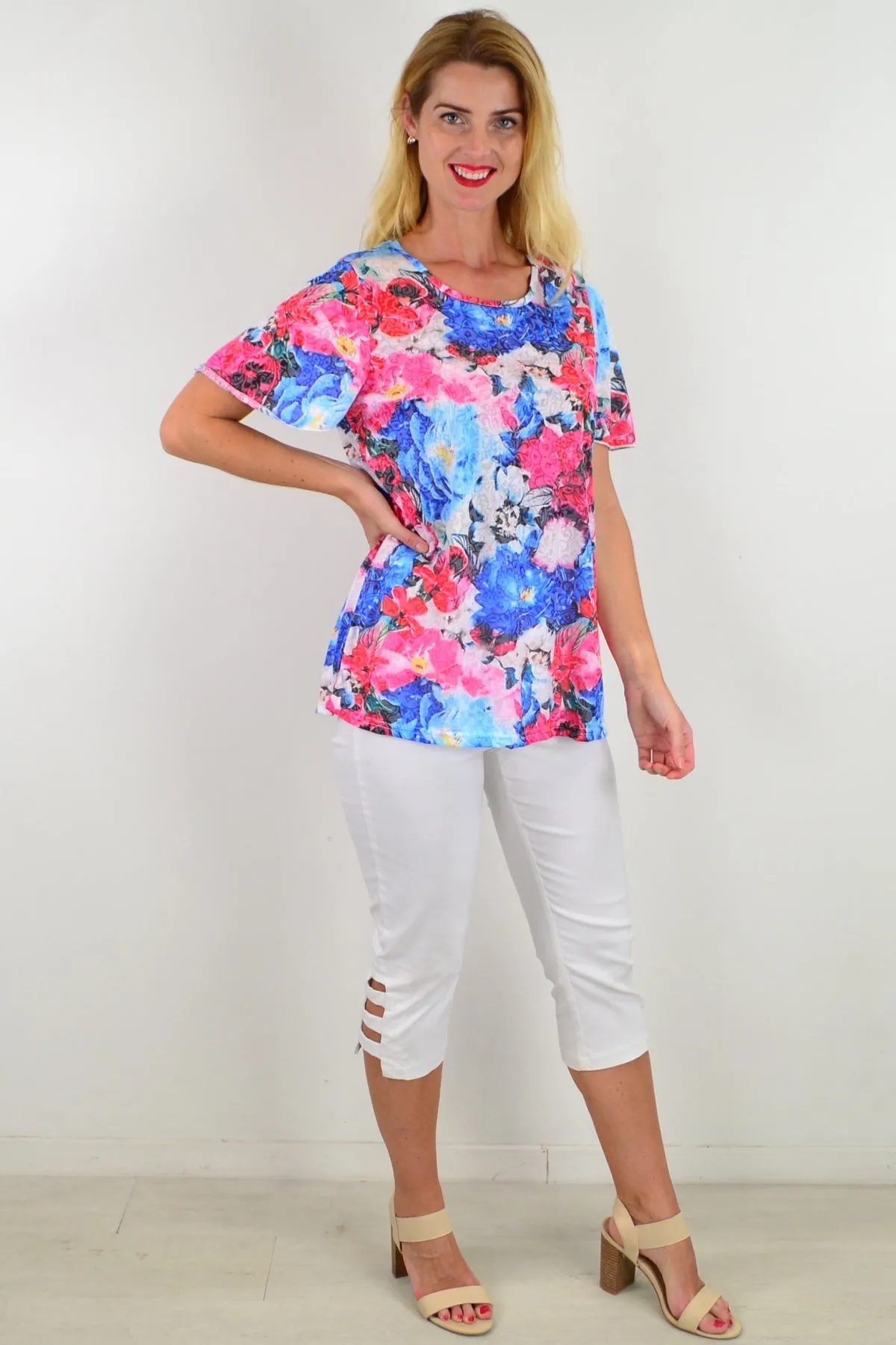 Pansy Floral Tunic Tee