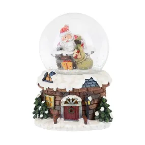Santa & Chimney Light Up Snow Globe