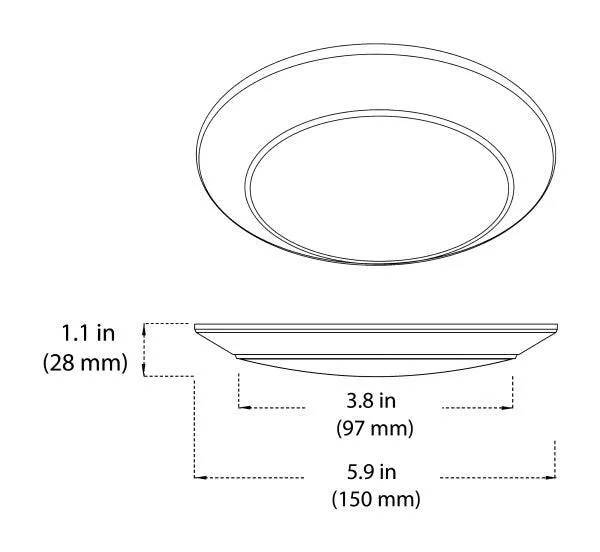Selectable 4 in. Nickel Surface Mount Disk Light