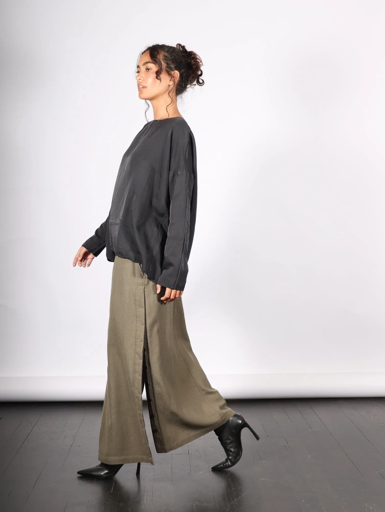Silk T Shirt in Slate by Album Di Famiglia