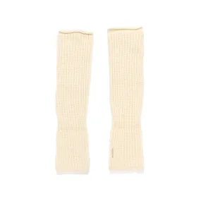 superfine lambs wool ribbed-knit fingerless gloves