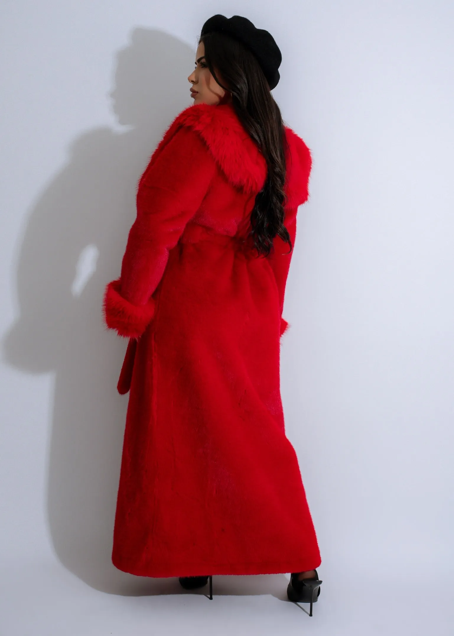 Velvet Ember Coat Red